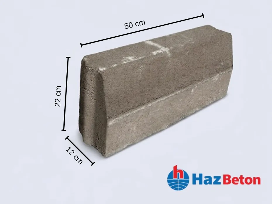 Geçmeli bordür 50x22x12 cm