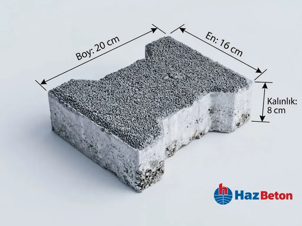 Standart Kilit Taşı 20x16x6,8,10 cm