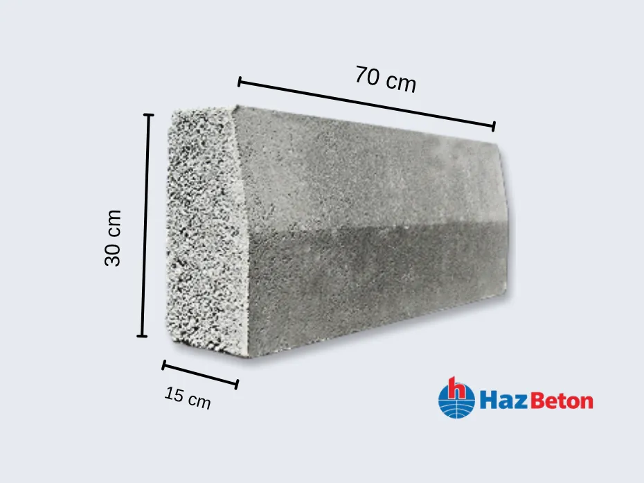 Belediye Bordür 15x30x70 cm